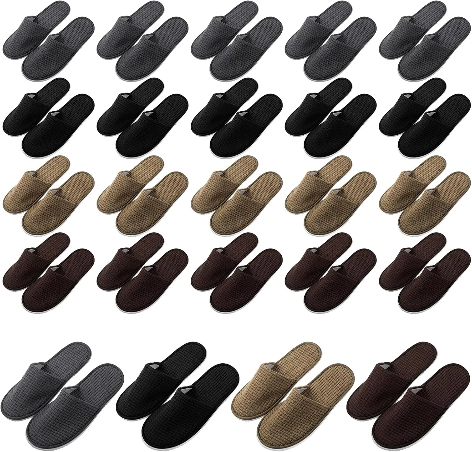 Geyoga 24 Pairs House Slipper for Guest Washable Reusable Soft Non Slip Disposable Slipper for Travel Hotel Spa Wedding Party Shoeless Home Coral Fleece