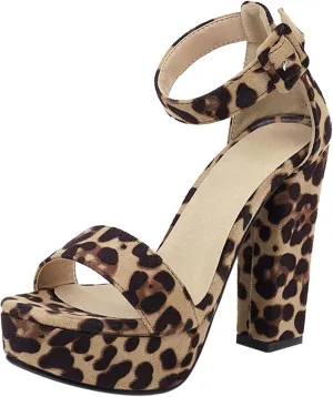 Gicoiz Suede Block Heels Women Open Toe Platform Sandals