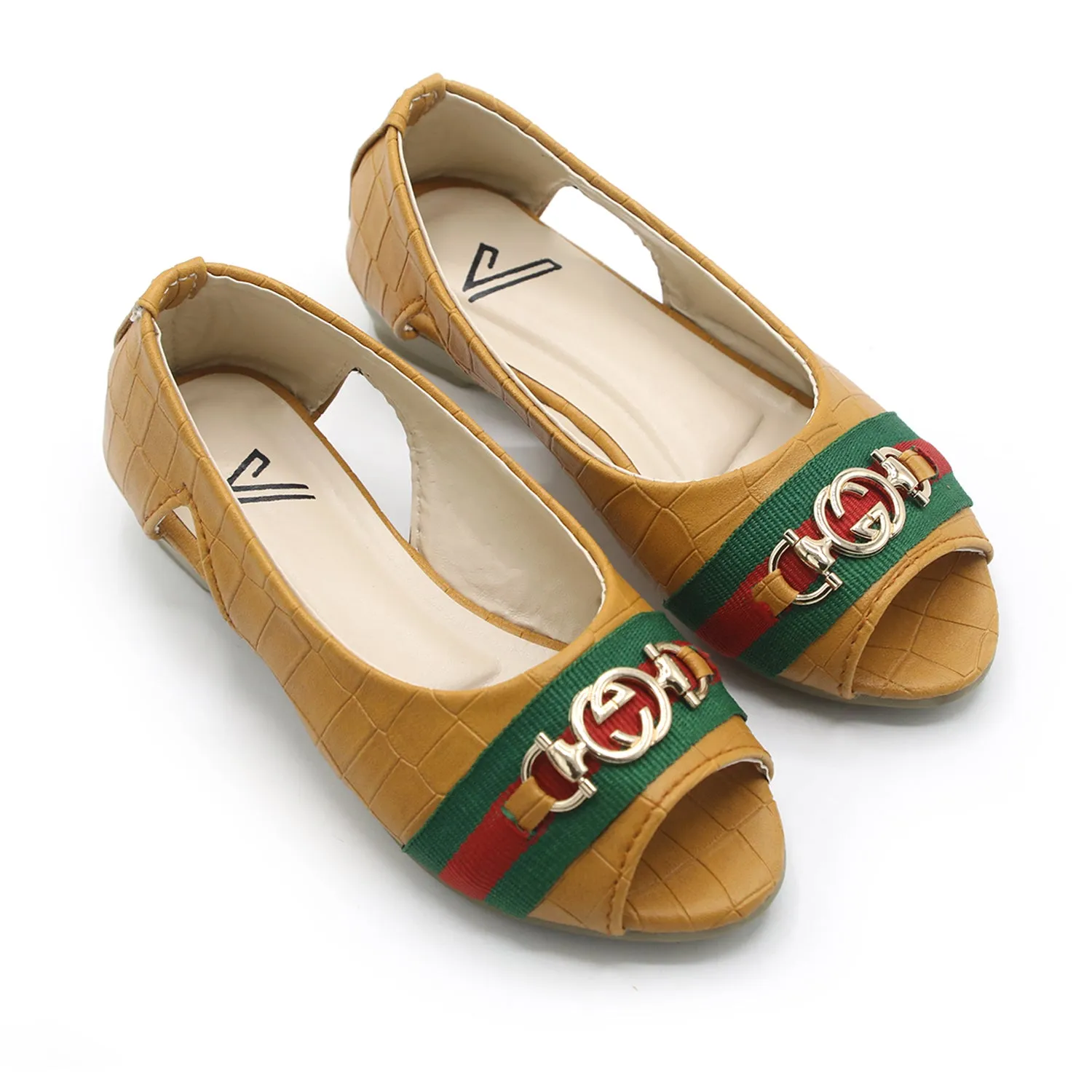 Girls Open-Toe Stylis Shoe - Yellow