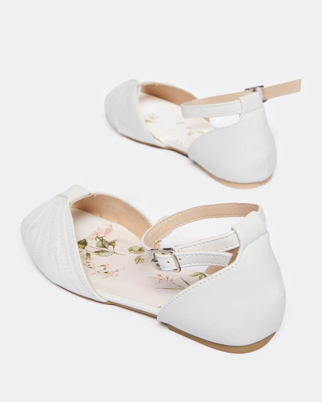 Girls White Open-Toe Shoe