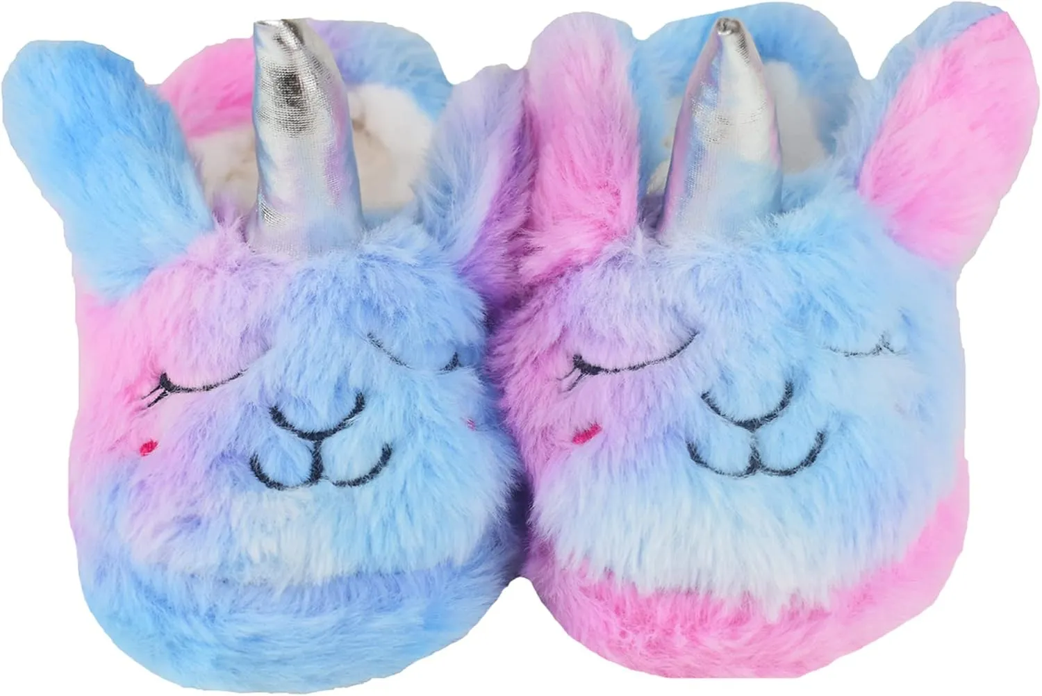 Girls/Kids Warm Unicorn Slippers with Fuzzy Plush Fleece House Slip-on Shoes