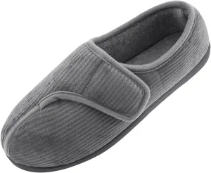 Git-up Diabetic Slippers Shoes for Men Arthritis Edema Adjustable Closure Toe Swollen Feet Slippers Memory Foam Comfy Bedroom House Indoor Outdoor Shoes…