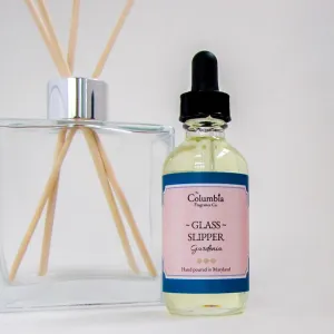 Glass Slipper Reed Diffuser Oil – Gardenia Scented Oil Refill – Elegant White Floral Fragrance – Long-Lasting Romantic Aroma for Reed Diffuser Bottles – Inspired by Fairy Tale Princess Magic