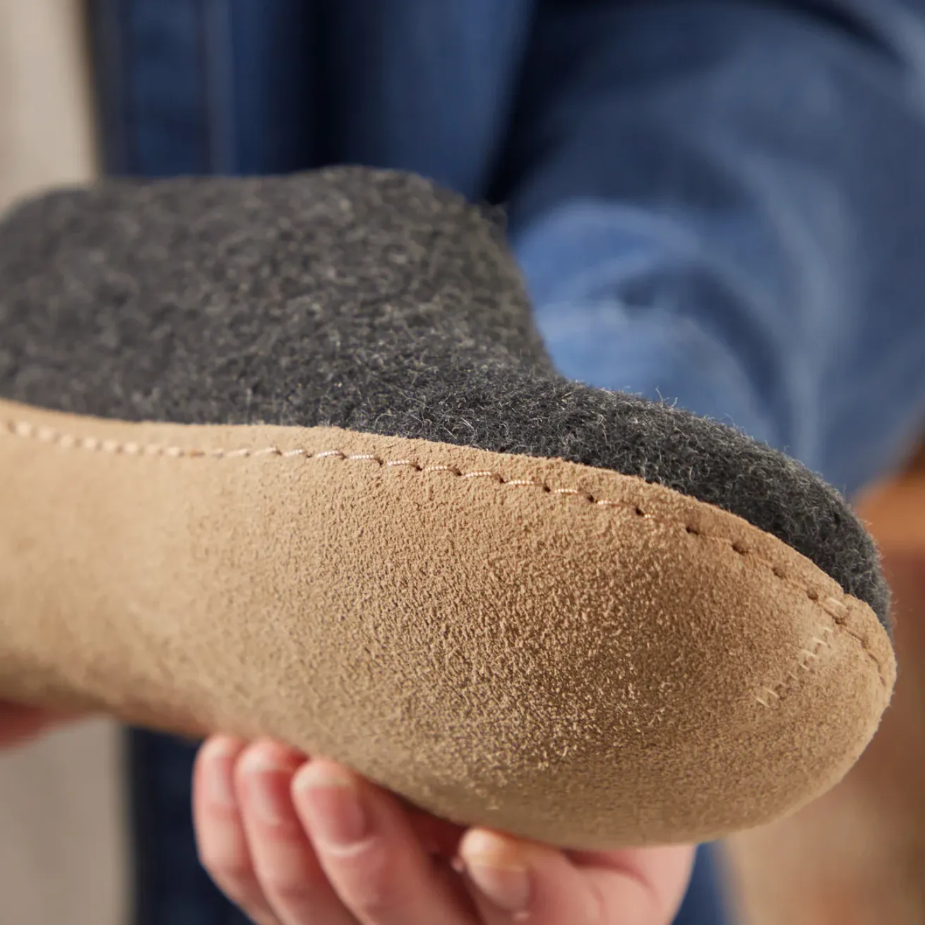 Glerups The Shoe Charcoal - Leather Sole