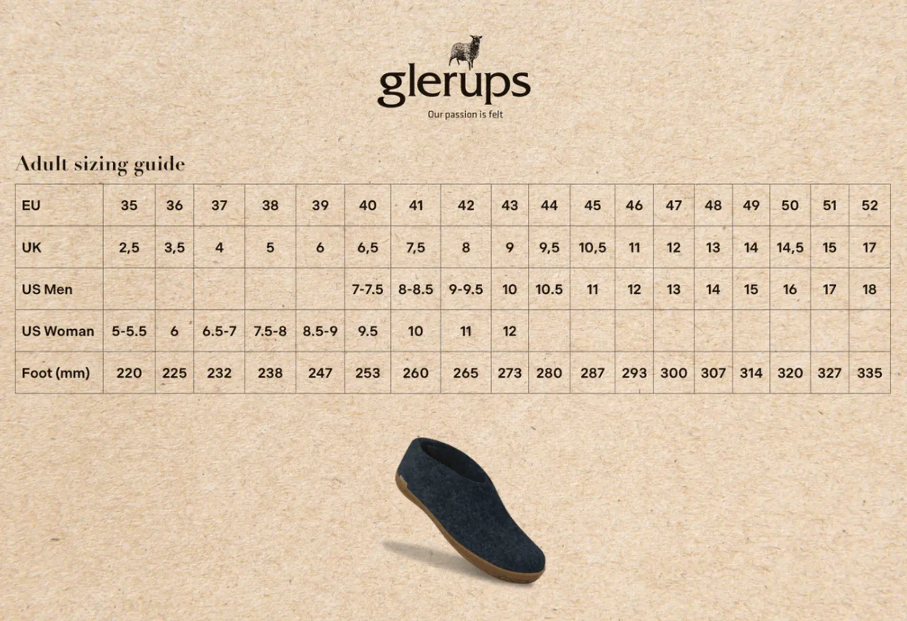 Glerups The Shoe Sand - Honey Rubber Sole