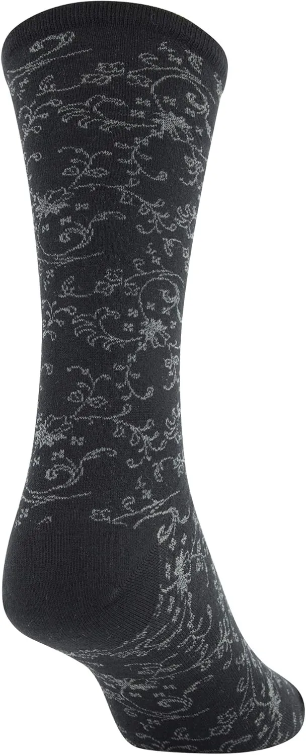 GOLDTOE Women's Floral Dress Crew Socks, 3 Pairs