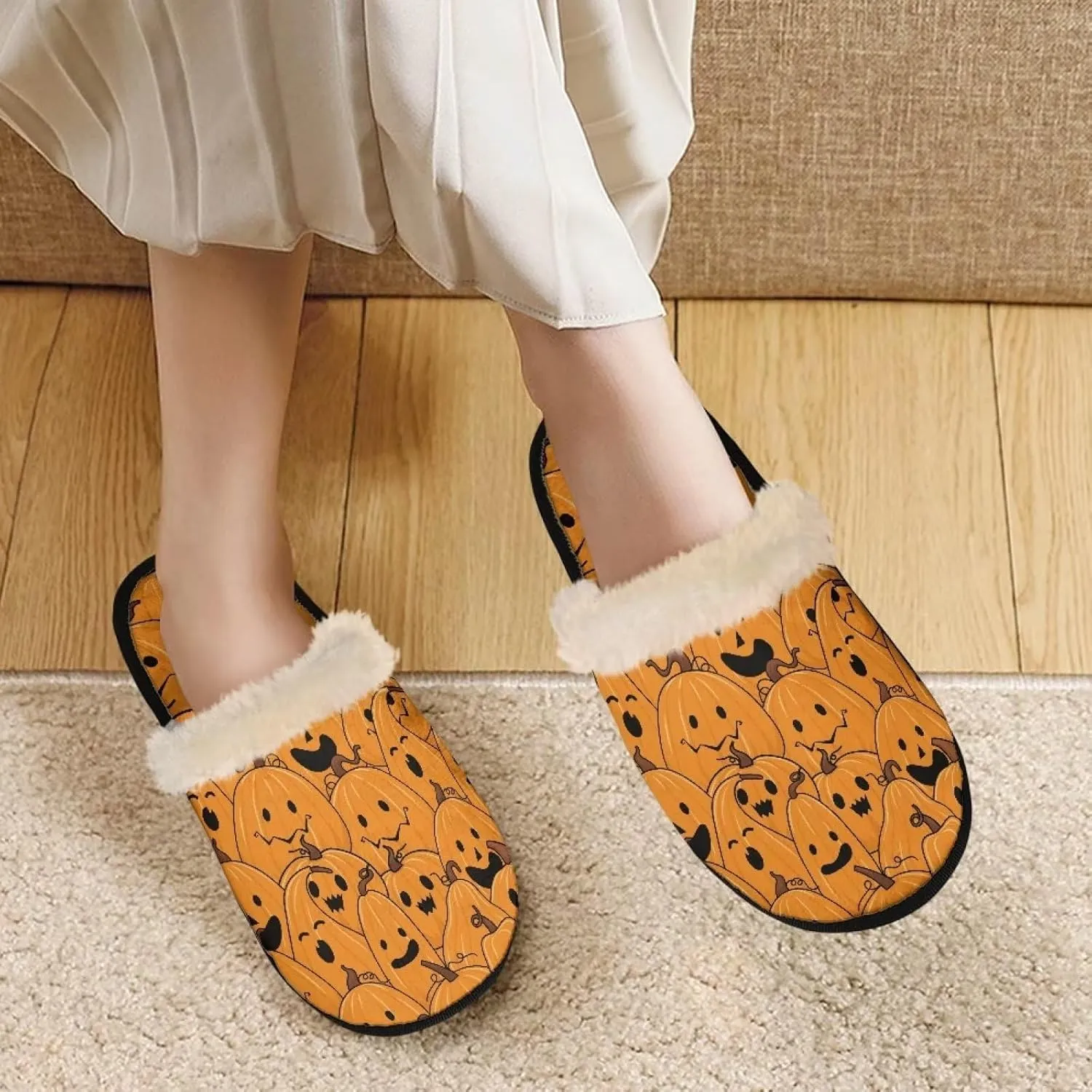 Gomyblomy Memory Cotton Slippers, Fashion Indoor Non-Slip Warm Home Slippers, Soft Closed Toe Fuzzy Slippers for Men & Women