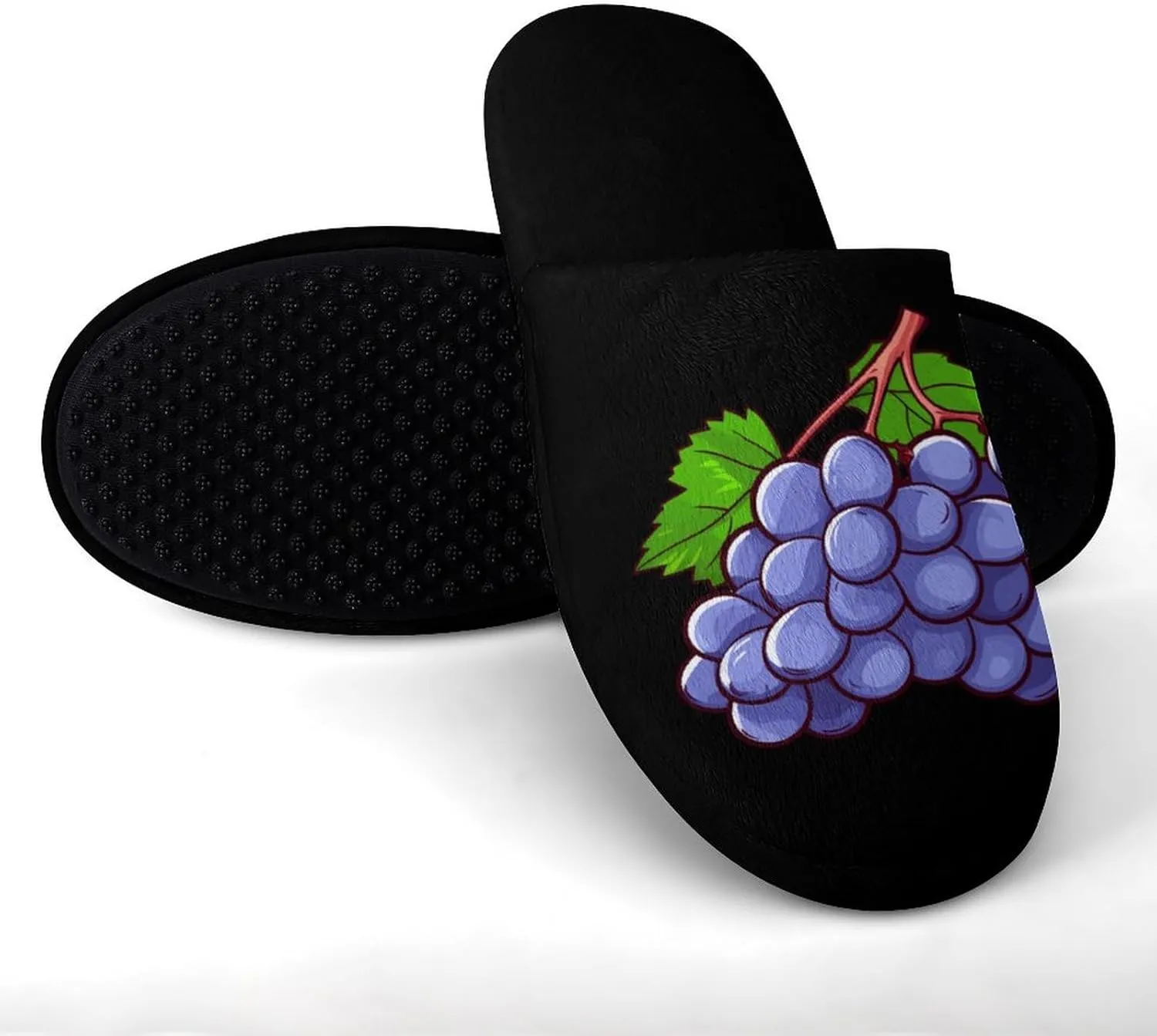 Grape House Slippers for Men Warm Plush Slip On Slipper for Indoor Outdoor