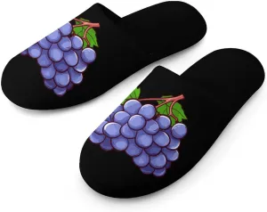 Grape House Slippers for Men Warm Plush Slip On Slipper for Indoor Outdoor