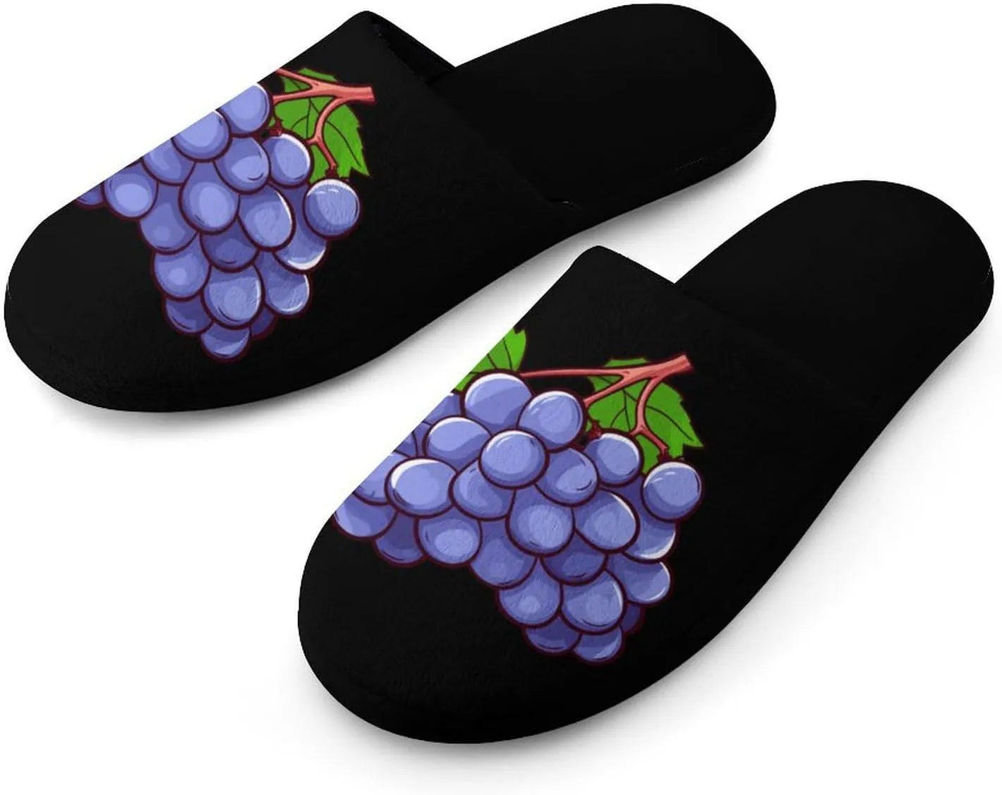 Grape House Slippers for Men Warm Plush Slip On Slipper for Indoor Outdoor
