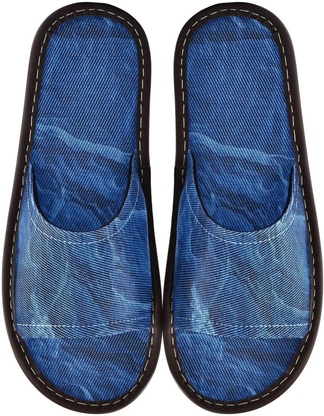 GuoChe Colored Stripes Disposable Slippers Indoor Summer Lightweight Slip on Home Shoes for Party Travel