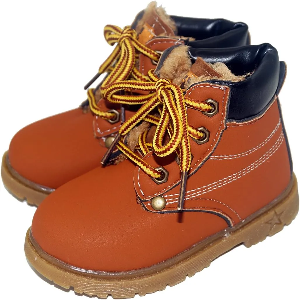 Happy Cherry Baby Autumn Boots Fashion Suede Leather Lace-Up Boots Soft Flat Ankle Boots
