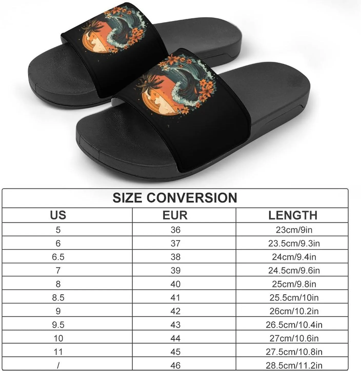 Hawaii Wave Palm Trees Floral Sunset Shower Sandals Home Slippers Non-Slip Quick Drying Beach Bathroom Slipper