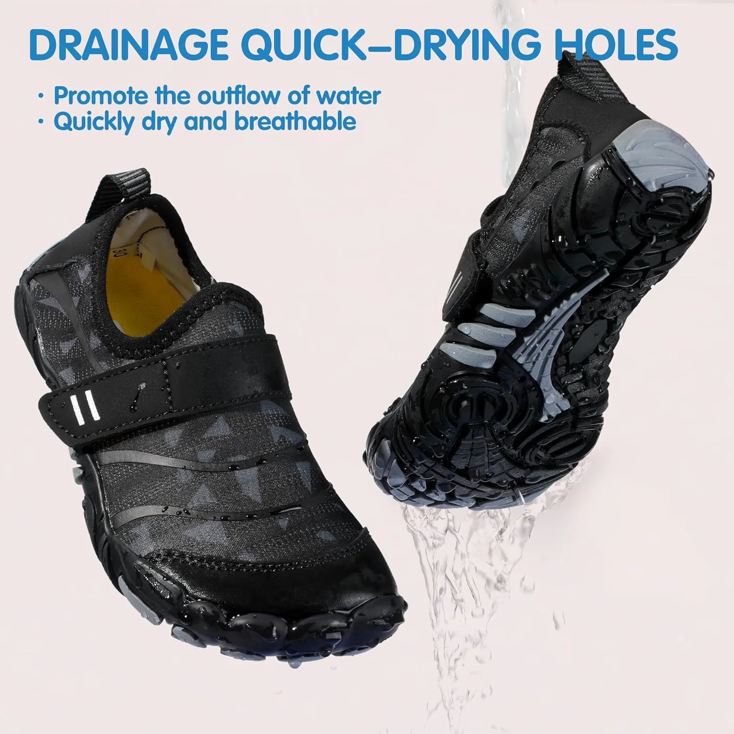 Hehainom Kids Water Shoes Girls Boys Quick Dry Barefoot Lightweight Sport Aqua Beach Pool Swim Shoes