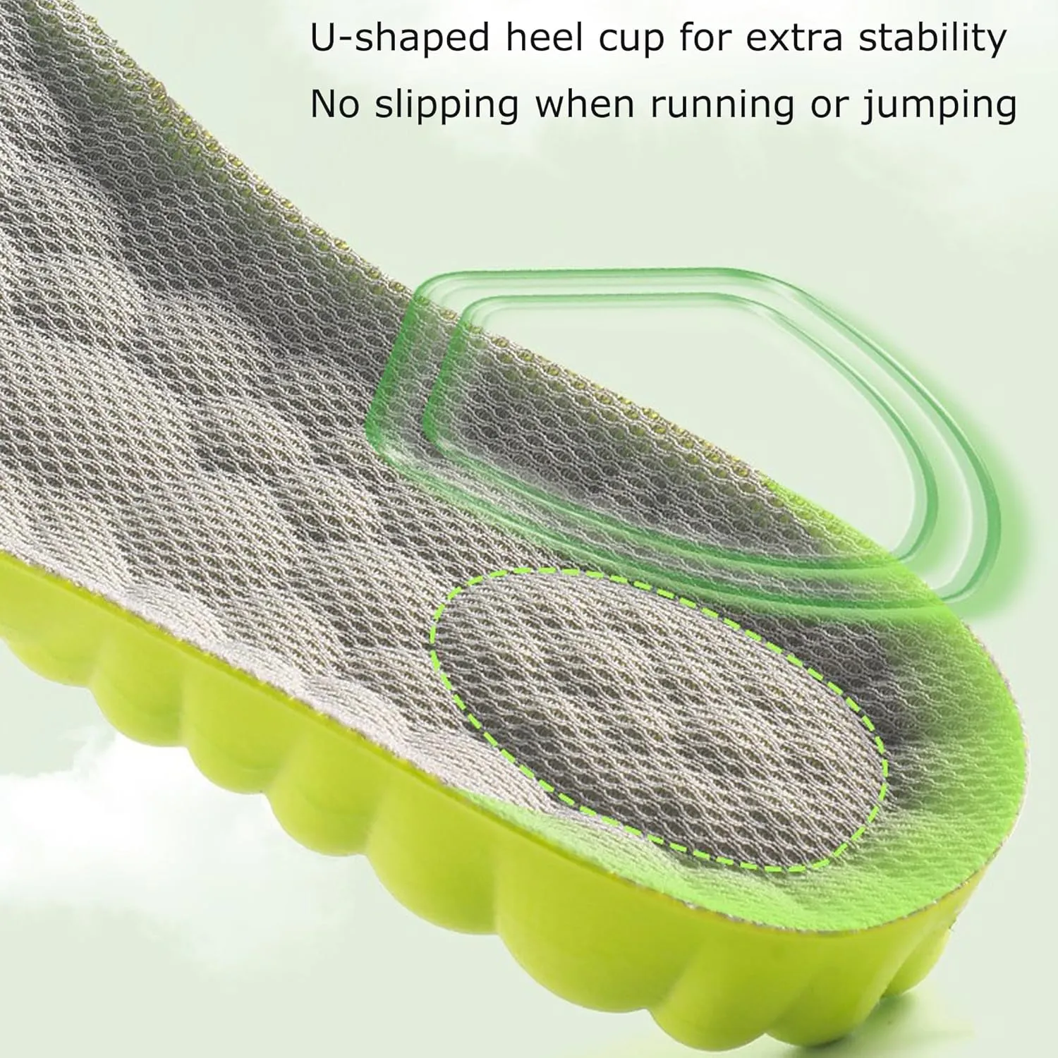 Height Increase Insoles for Men Wowen-4D Cloud Technology Insole-Super Soft Comfort Elevator Insoles, Memory Foam Heel Lift Inserts (Green, Lift 2.5CM/Men: US 8-12)