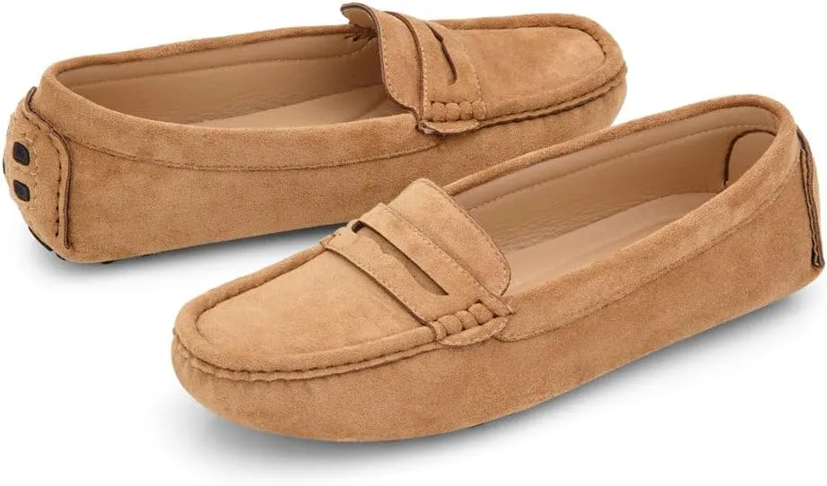 Herstyle Women's Penny Loafers, Slip On Flats for Business & Work, Comfortable Driving Moccasins with Cushioned Footbed, Lightweight Dressy Shoes for Women (Trendy 2025)