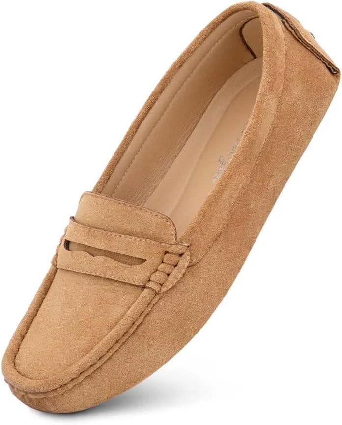 Herstyle Women's Penny Loafers, Slip On Flats for Business & Work, Comfortable Driving Moccasins with Cushioned Footbed, Lightweight Dressy Shoes for Women (Trendy 2025)