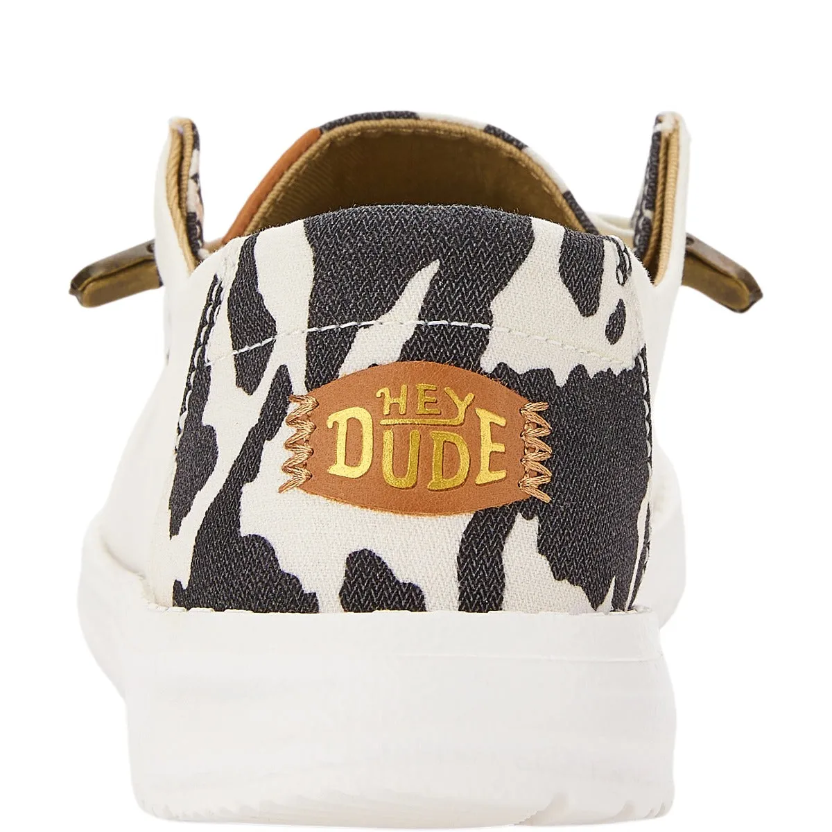 Hey Dude White/Black Cow Print Wendy Animal Women's Casual Shoes 41037-11G
