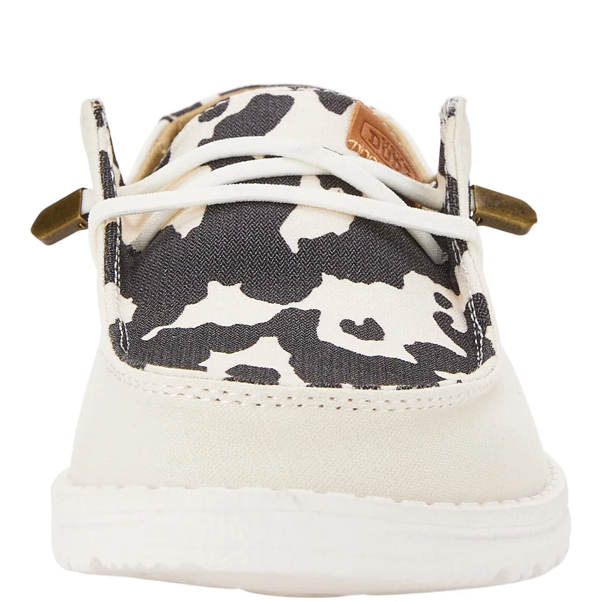 Hey Dude White/Black Cow Print Wendy Animal Women's Casual Shoes 41037-11G
