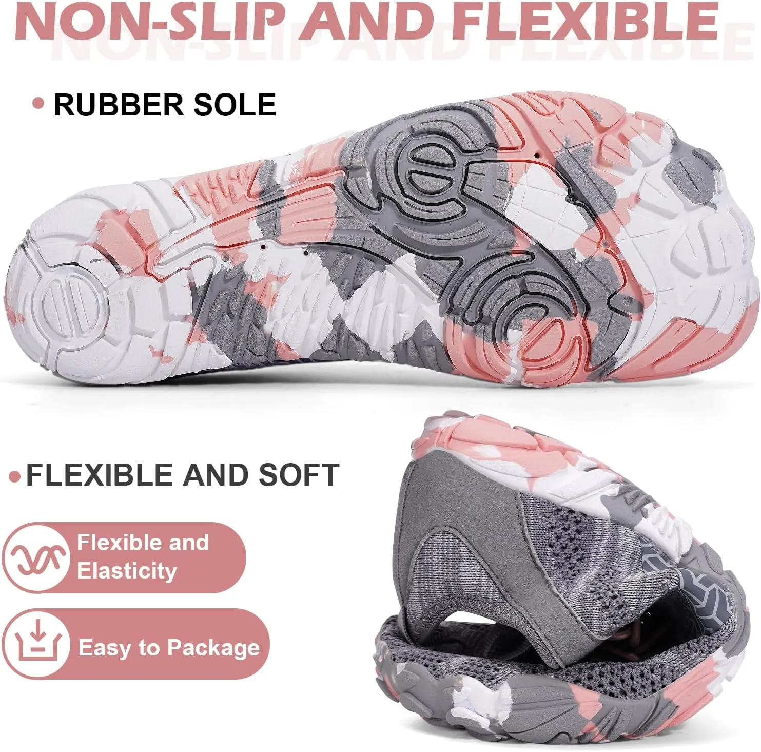 Hike Barefoot Shoes Women Men with Wide Toe Box Footwear Healthy Non-Slip Hike Beach Pool Aqua Swim Surf Hiking Running Athletic Water Shoe