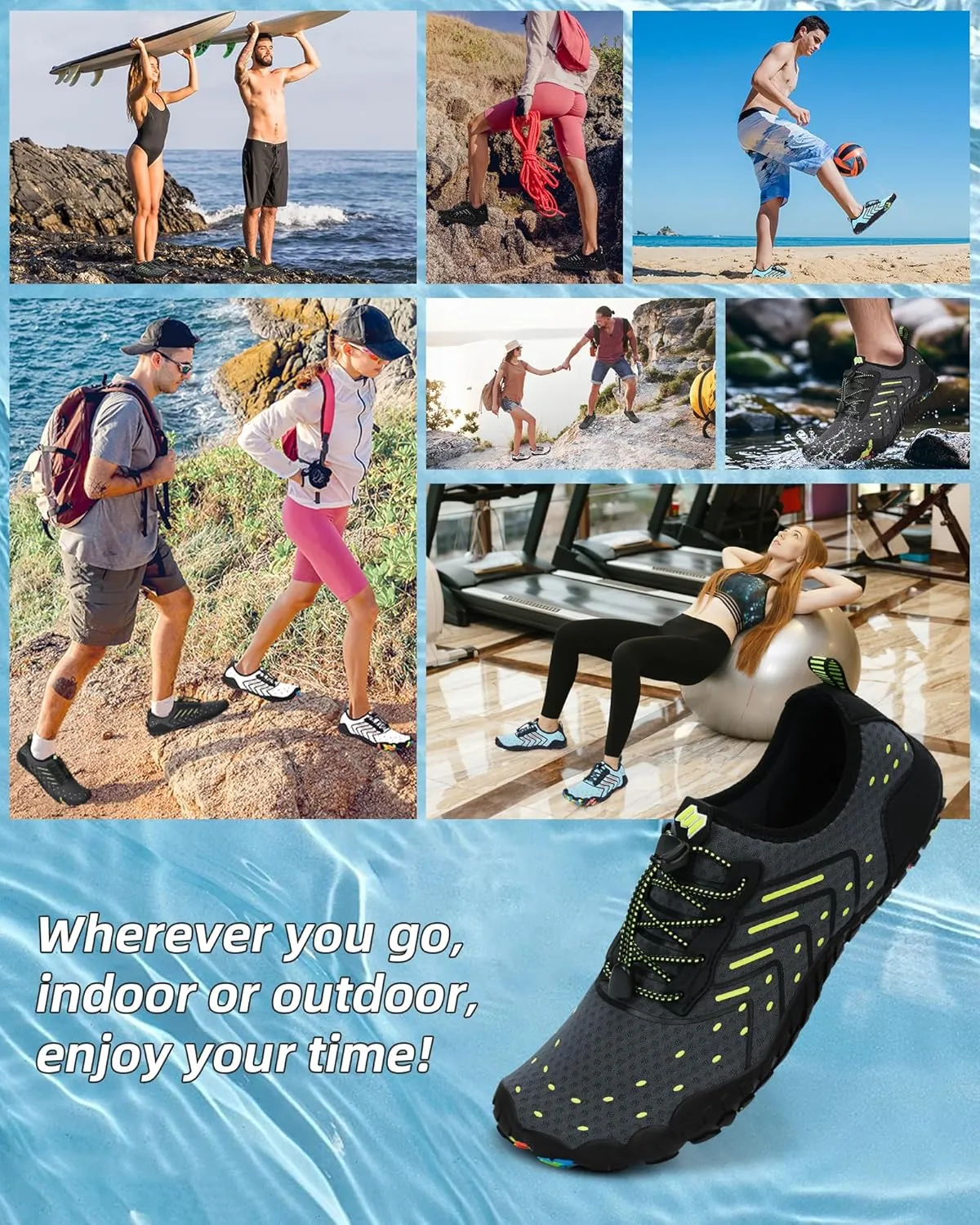 Hike Barefoot Water Shoes Women Men, Newly Quick-Dry & Wide Toe Box Breathable Pro Footwear Shoe Non-Slip for Aqua Sports Beach Pool Swim Yoga Hiking