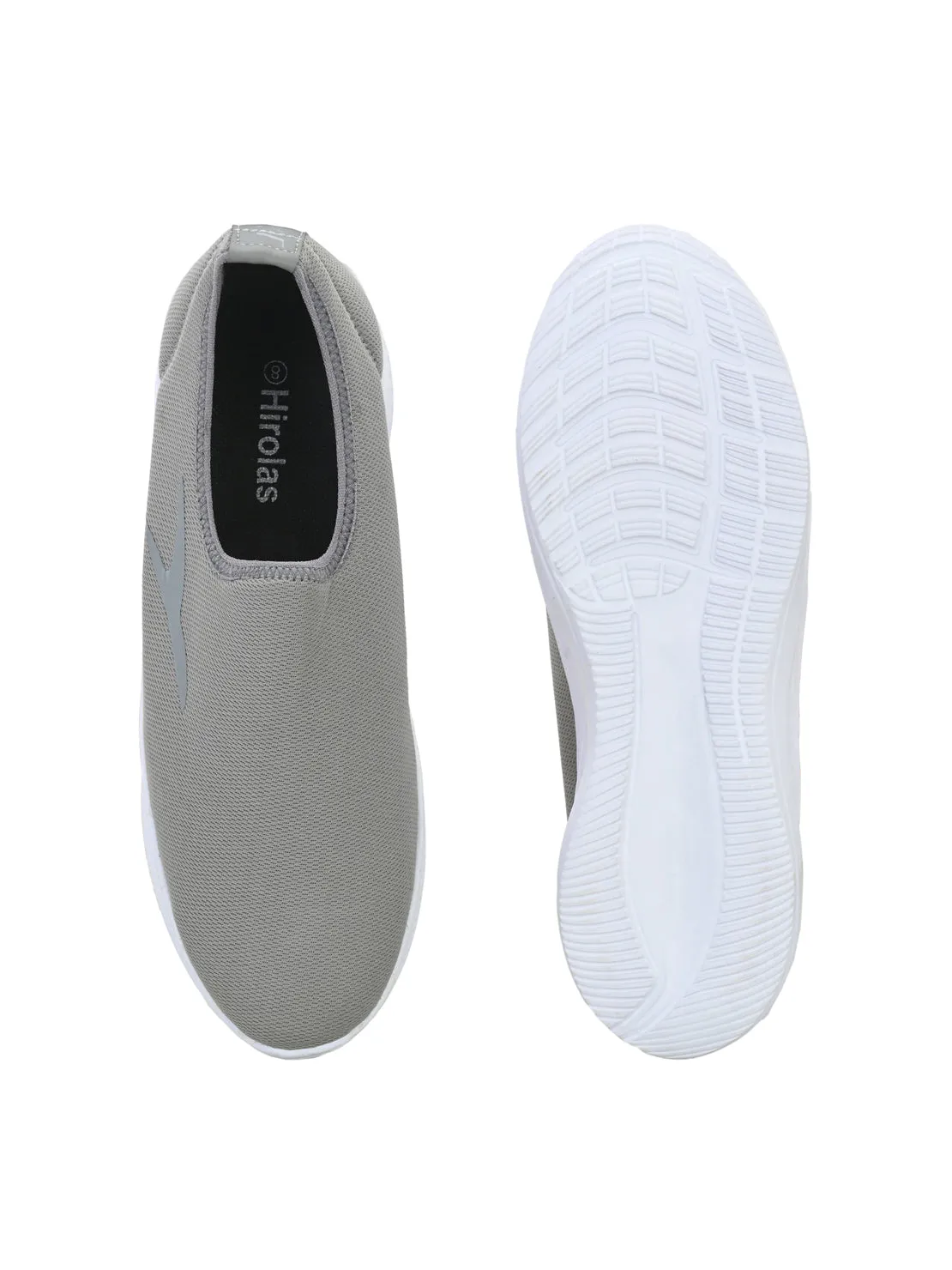 Hirolas® Men's Grey Mesh Walking Sport Shoes (HRL2028GRY)