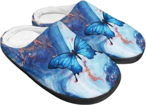 Home Fluffy Slippers, Soft Warm Scuff Slippers for Winter, Anti-Slip House Shoes for Indoor Outdoor