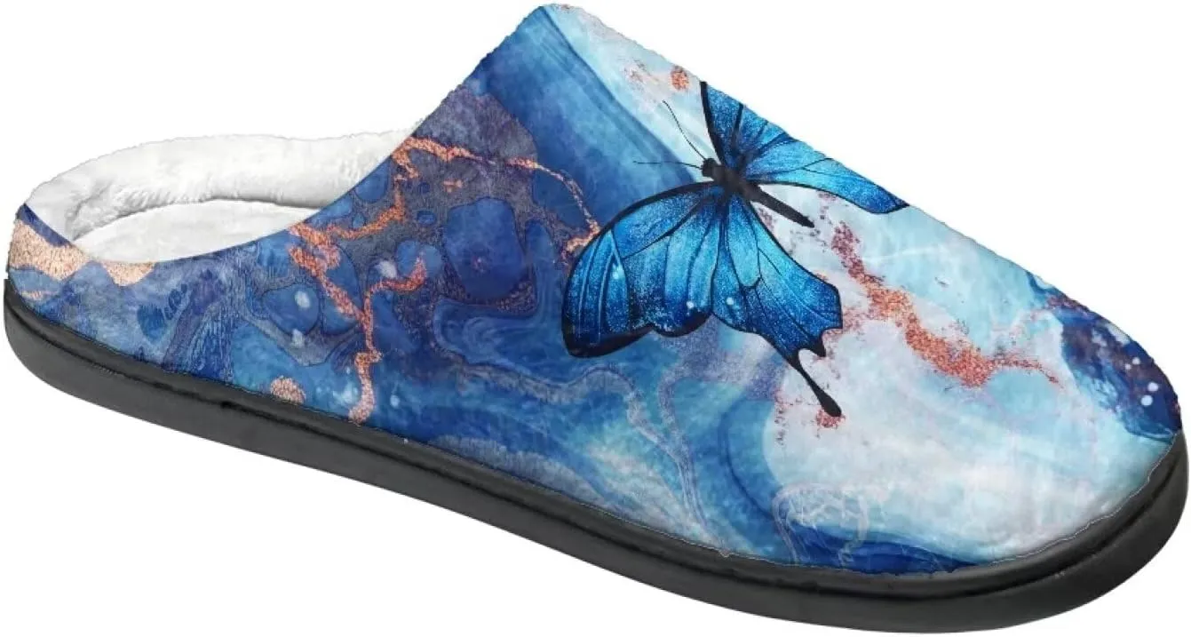 Home Fluffy Slippers, Soft Warm Scuff Slippers for Winter, Anti-Slip House Shoes for Indoor Outdoor