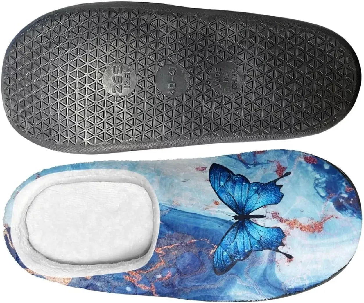 Home Fluffy Slippers, Soft Warm Scuff Slippers for Winter, Anti-Slip House Shoes for Indoor Outdoor