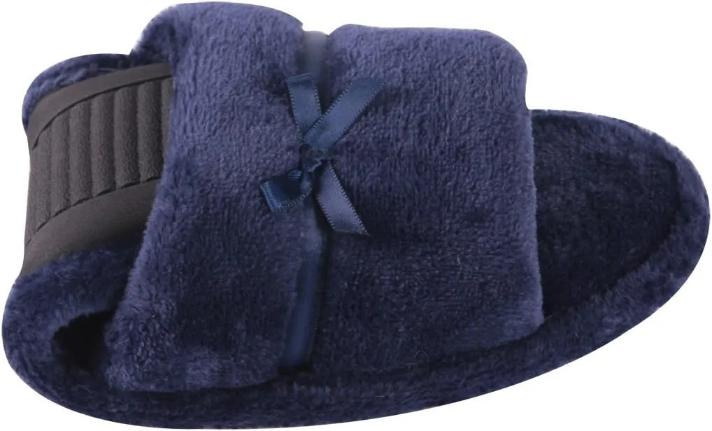 Home Slipper Open Toe Slippers Womens Soft Fuzzy Flannel Memory Foam Non-Slip Indoor Slippers