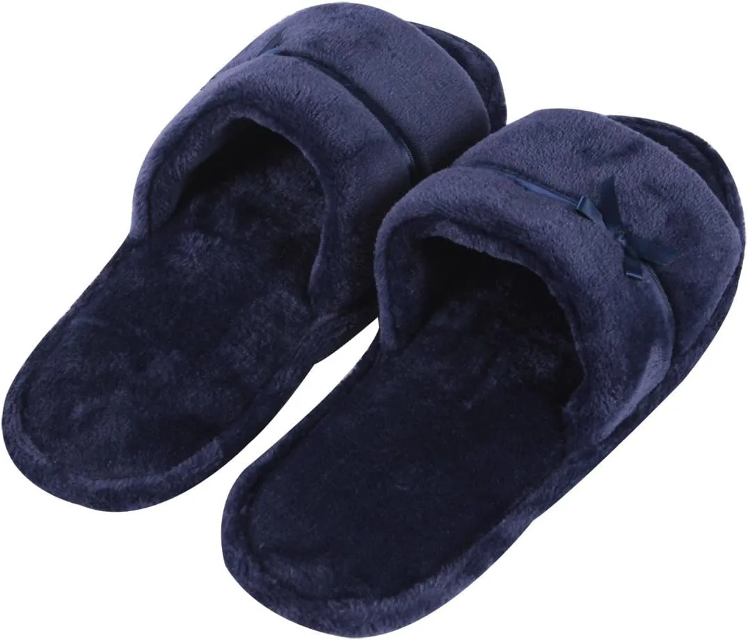 Home Slipper Open Toe Slippers Womens Soft Fuzzy Flannel Memory Foam Non-Slip Indoor Slippers