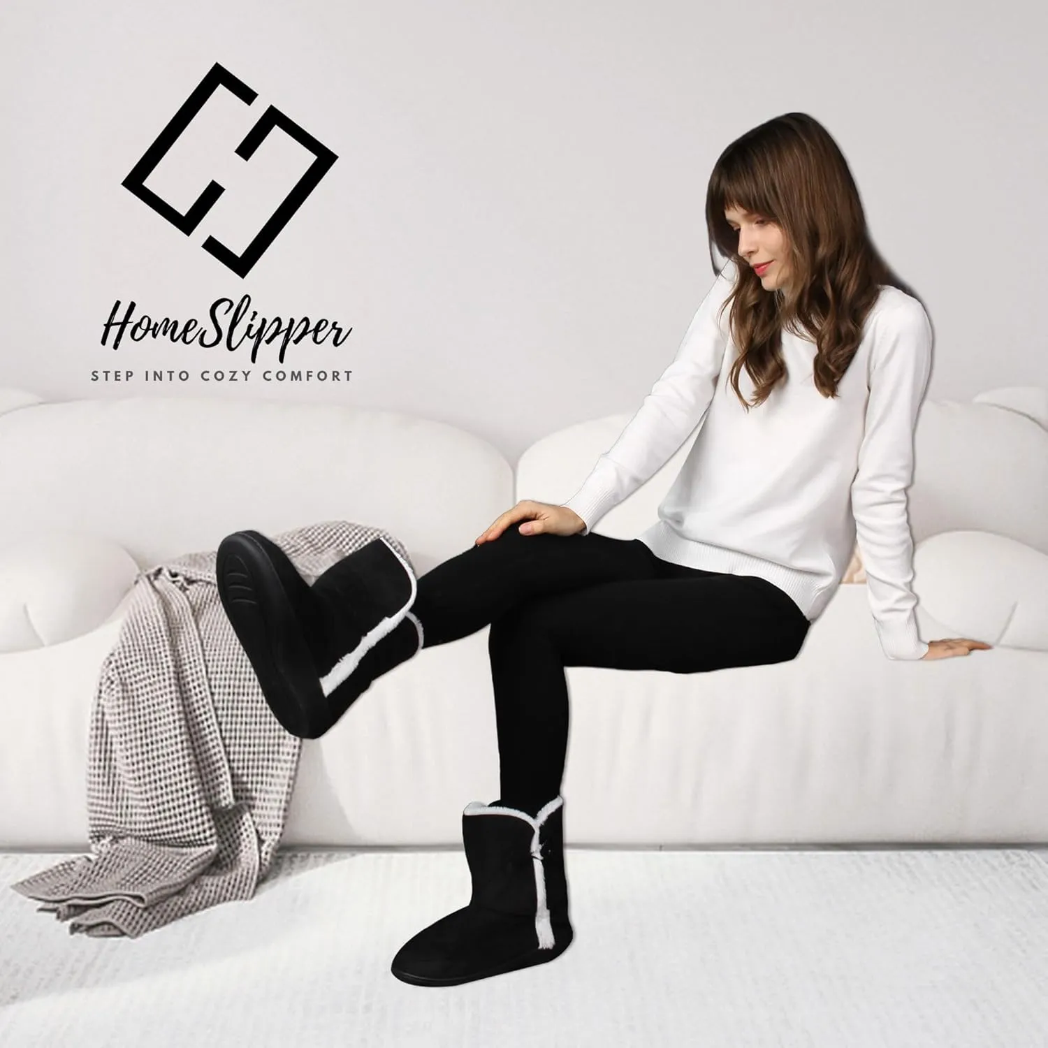 Home Slipper Women's Winter Warm Memory Foam Indoor House Slippers Boots