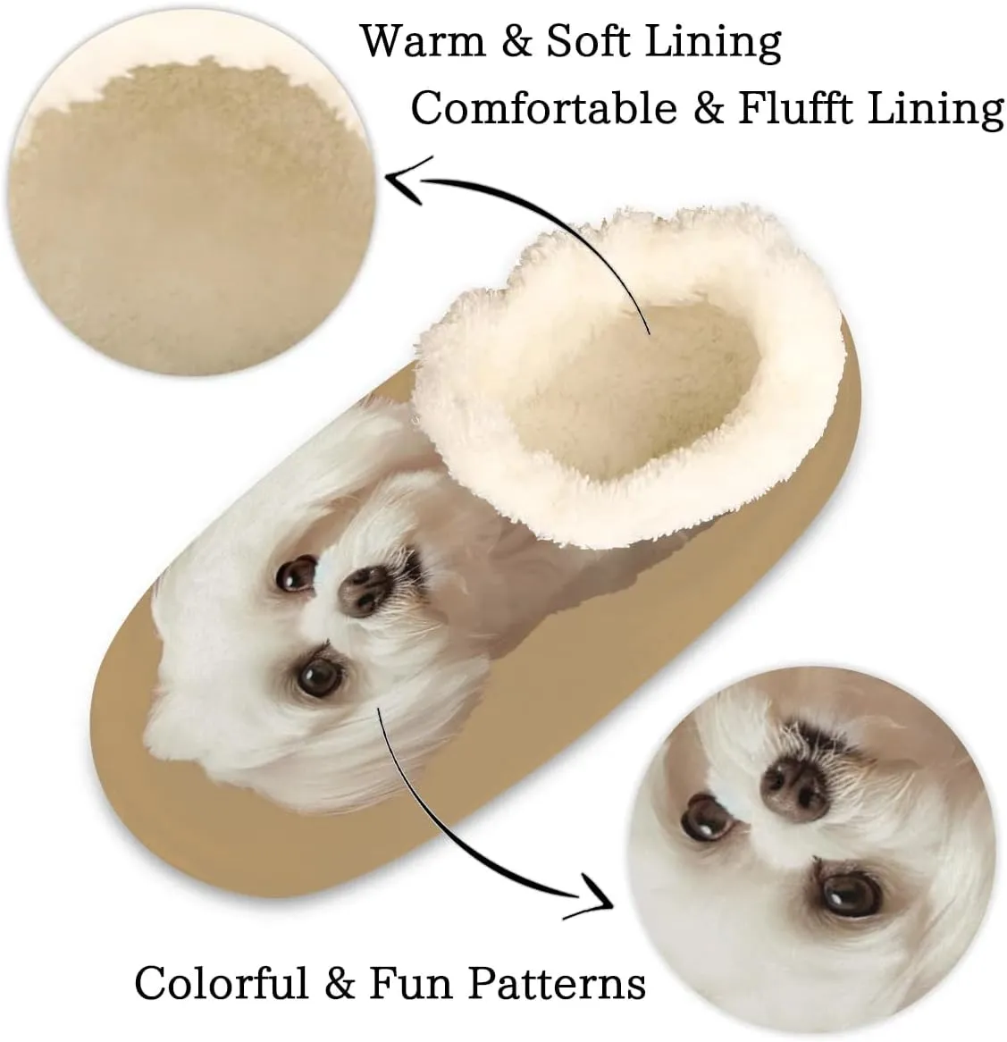 House Slippers for Women Men, Animal Fuzzy Soft Cozy Non Slip Slipper Socks for Indoor Outdoor