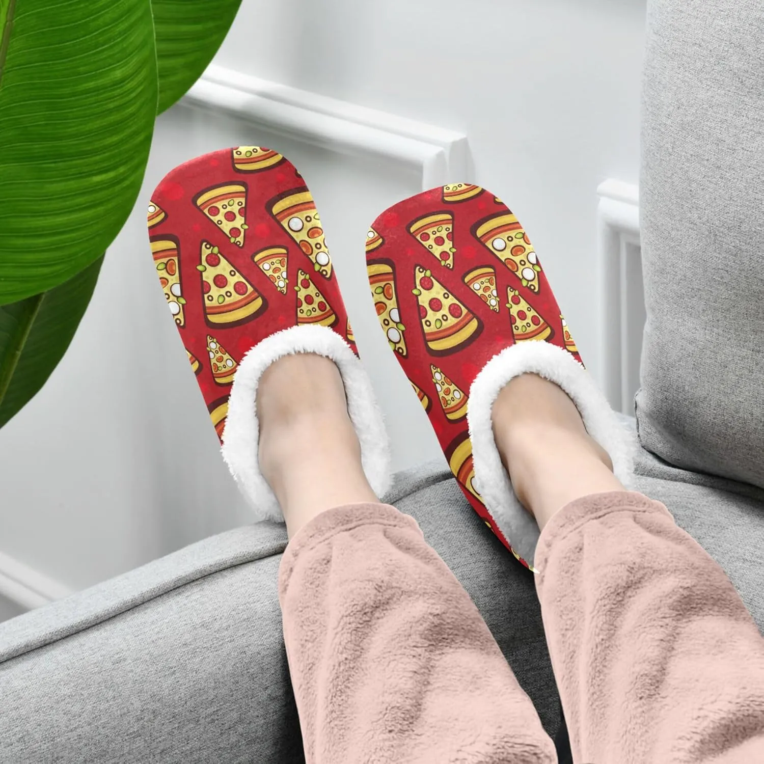 House Slippers Fuzzy Memory Foam Soft Slipper Socks for Woman Men