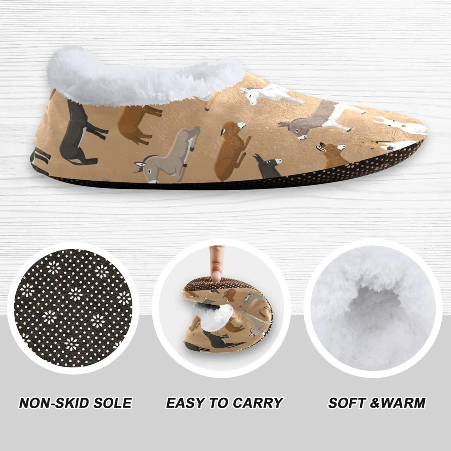 House Slippers Fuzzy Memory Foam Soft Slipper Socks for Woman Men