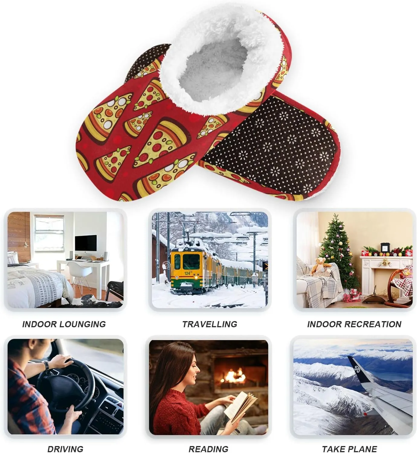House Slippers Fuzzy Memory Foam Soft Slipper Socks for Woman Men