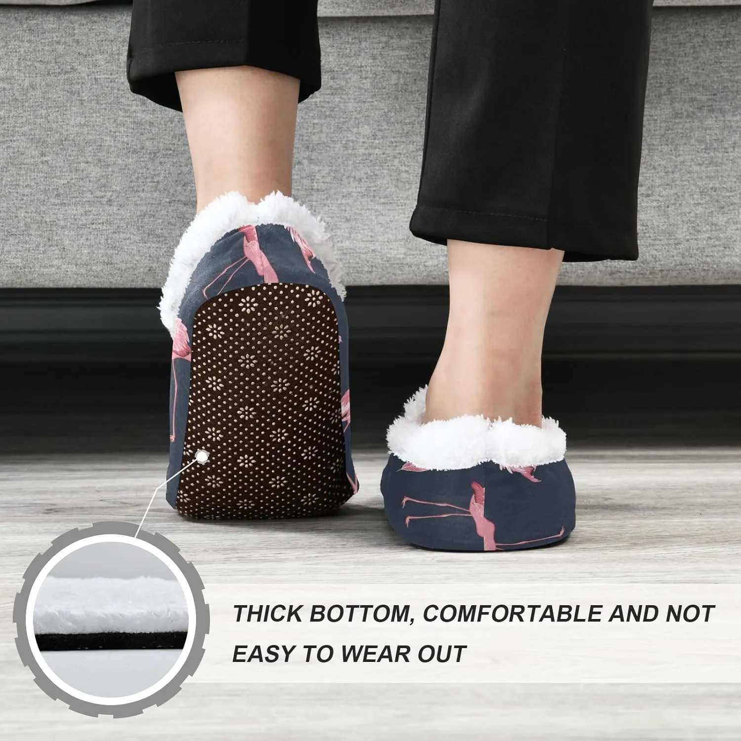 House Slippers Fuzzy Memory Foam Soft Slipper Socks for Woman Men
