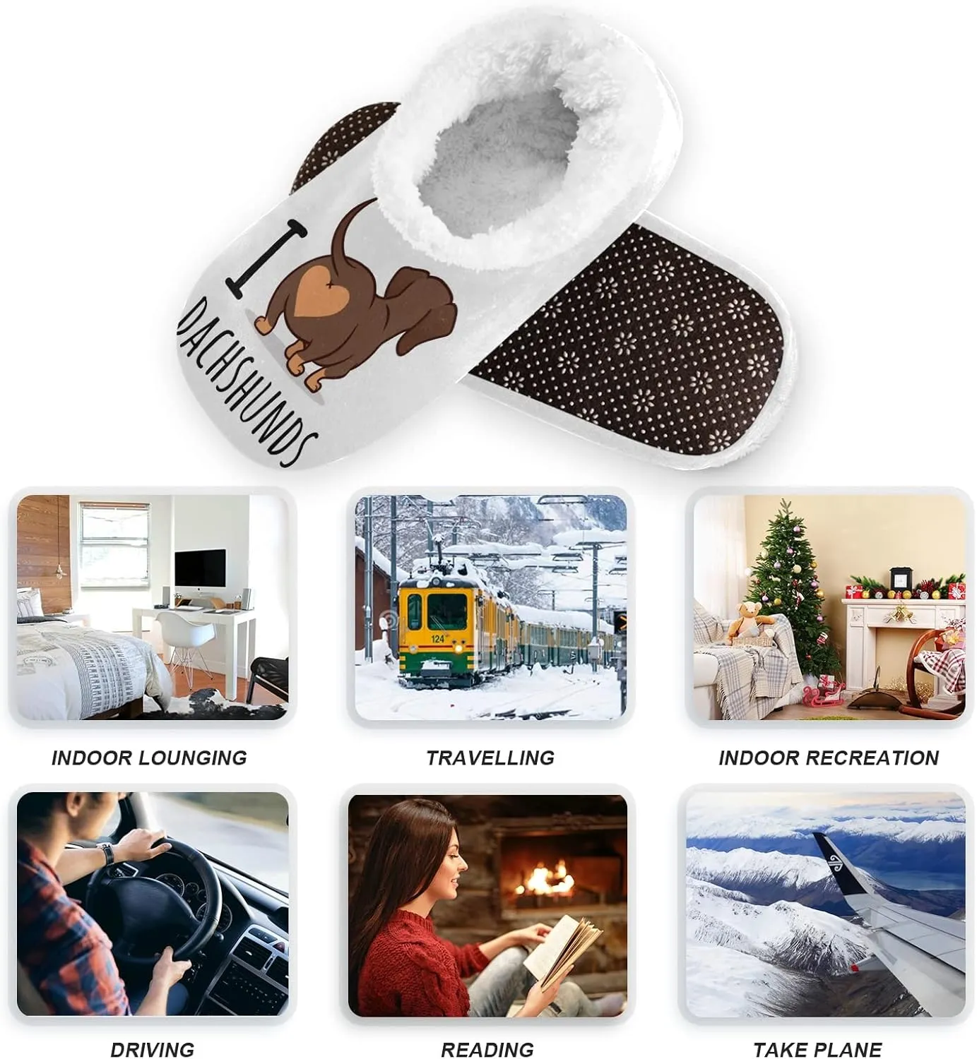 House Slippers Fuzzy Memory Foam Soft Slipper Socks for Woman Men