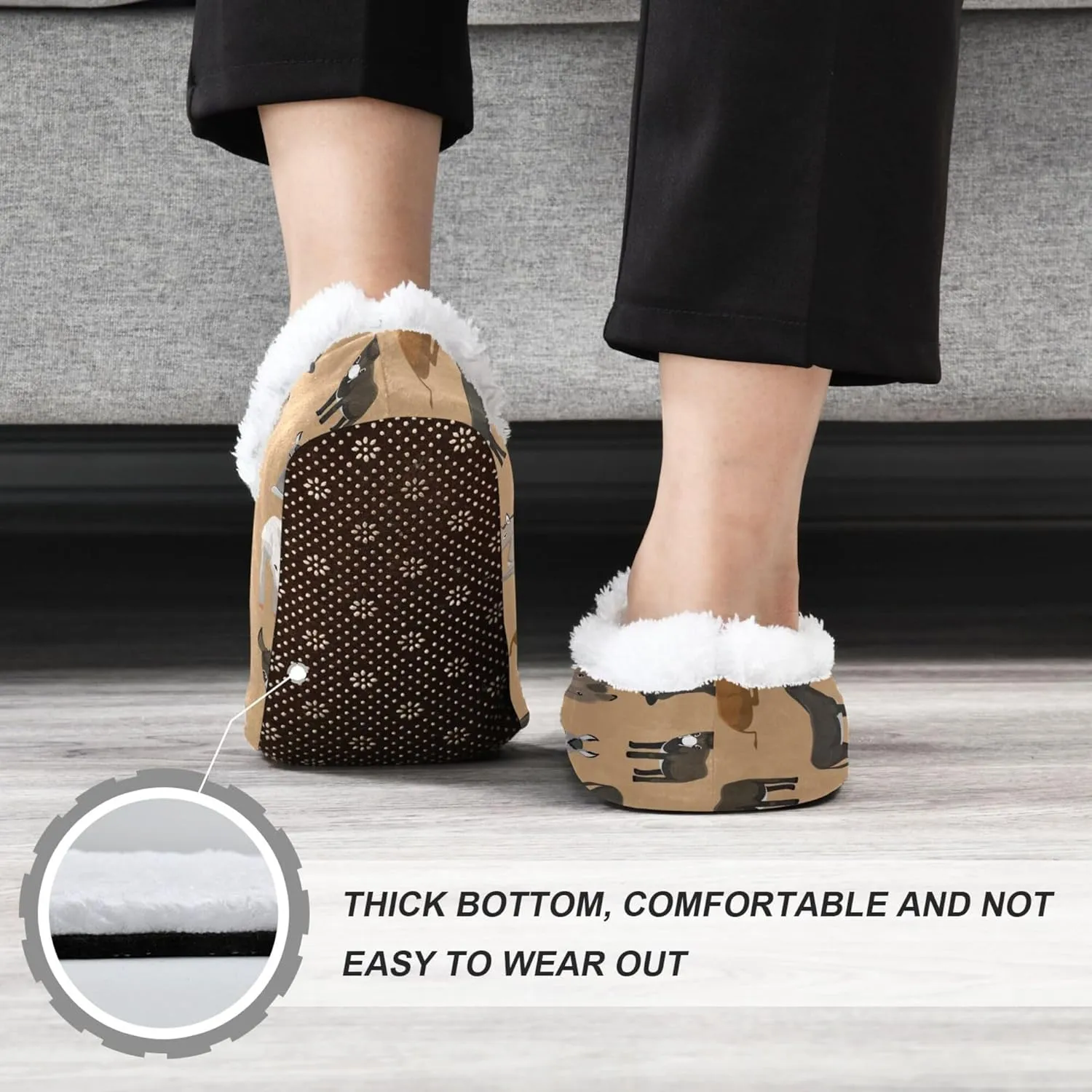 House Slippers Fuzzy Memory Foam Soft Slipper Socks for Woman Men