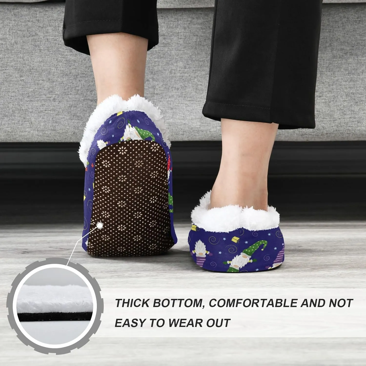 House Slippers Fuzzy Memory Foam Soft Slipper Socks for Woman Men
