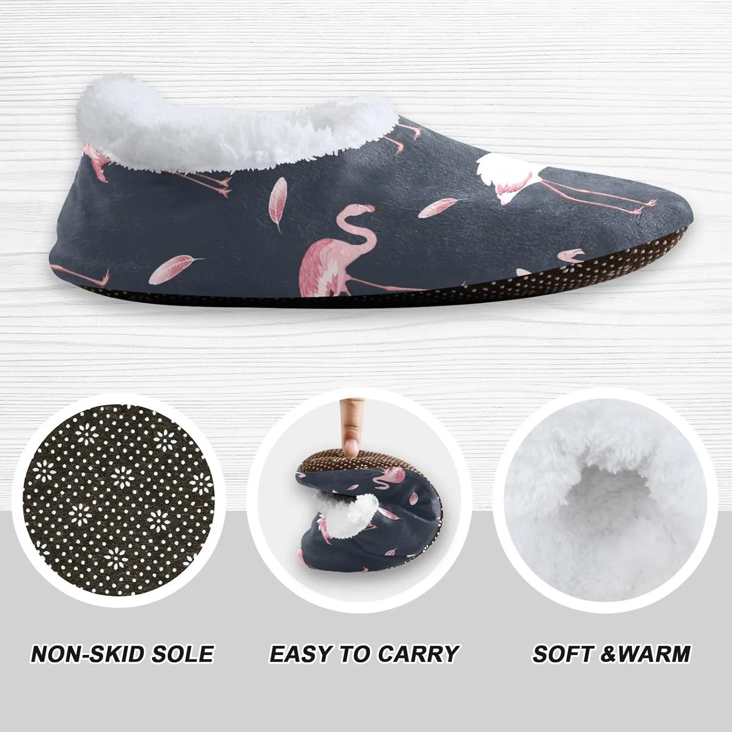 House Slippers Fuzzy Memory Foam Soft Slipper Socks for Woman Men