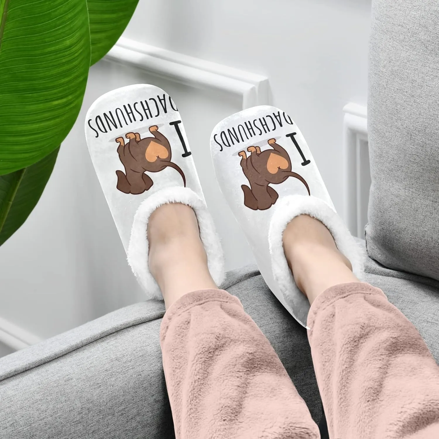 House Slippers Fuzzy Memory Foam Soft Slipper Socks for Woman Men