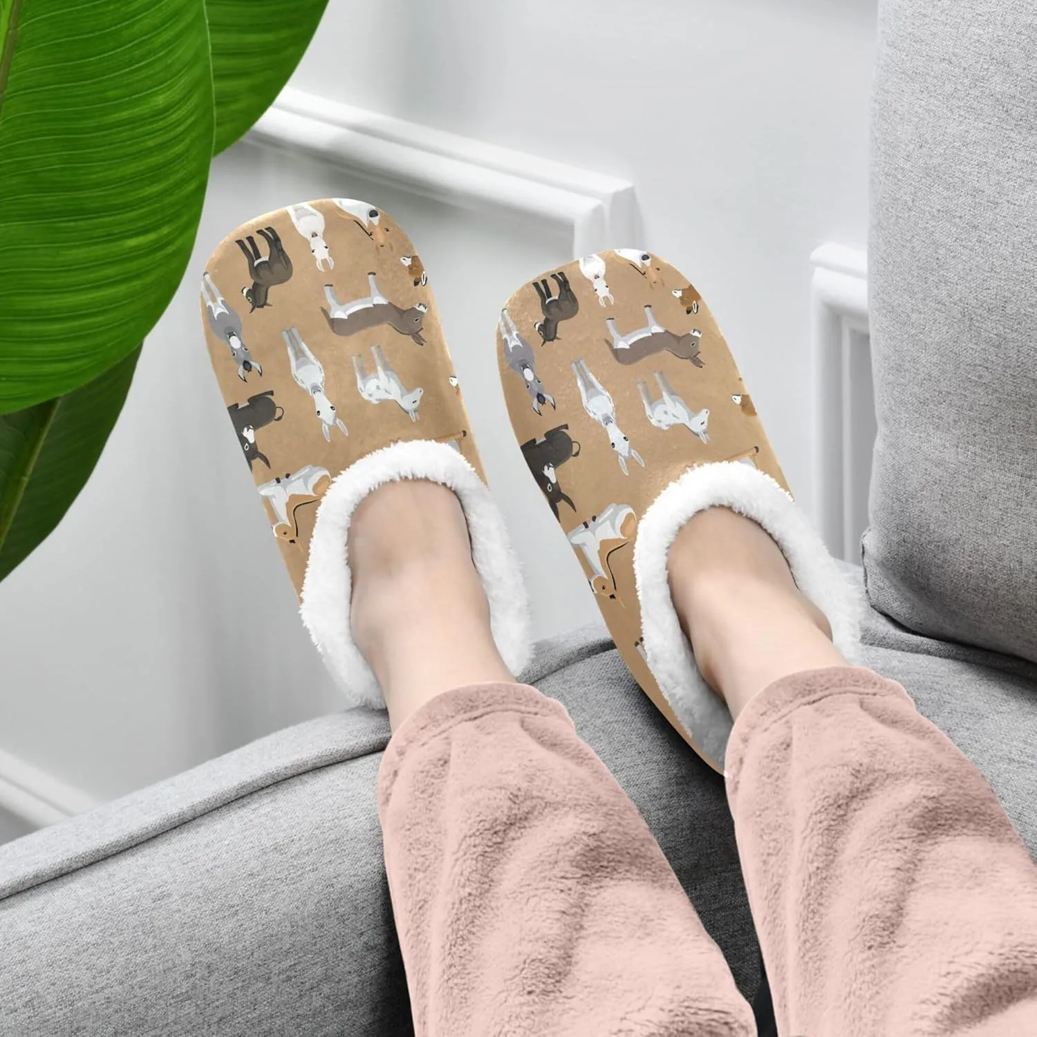 House Slippers Fuzzy Memory Foam Soft Slipper Socks for Woman Men
