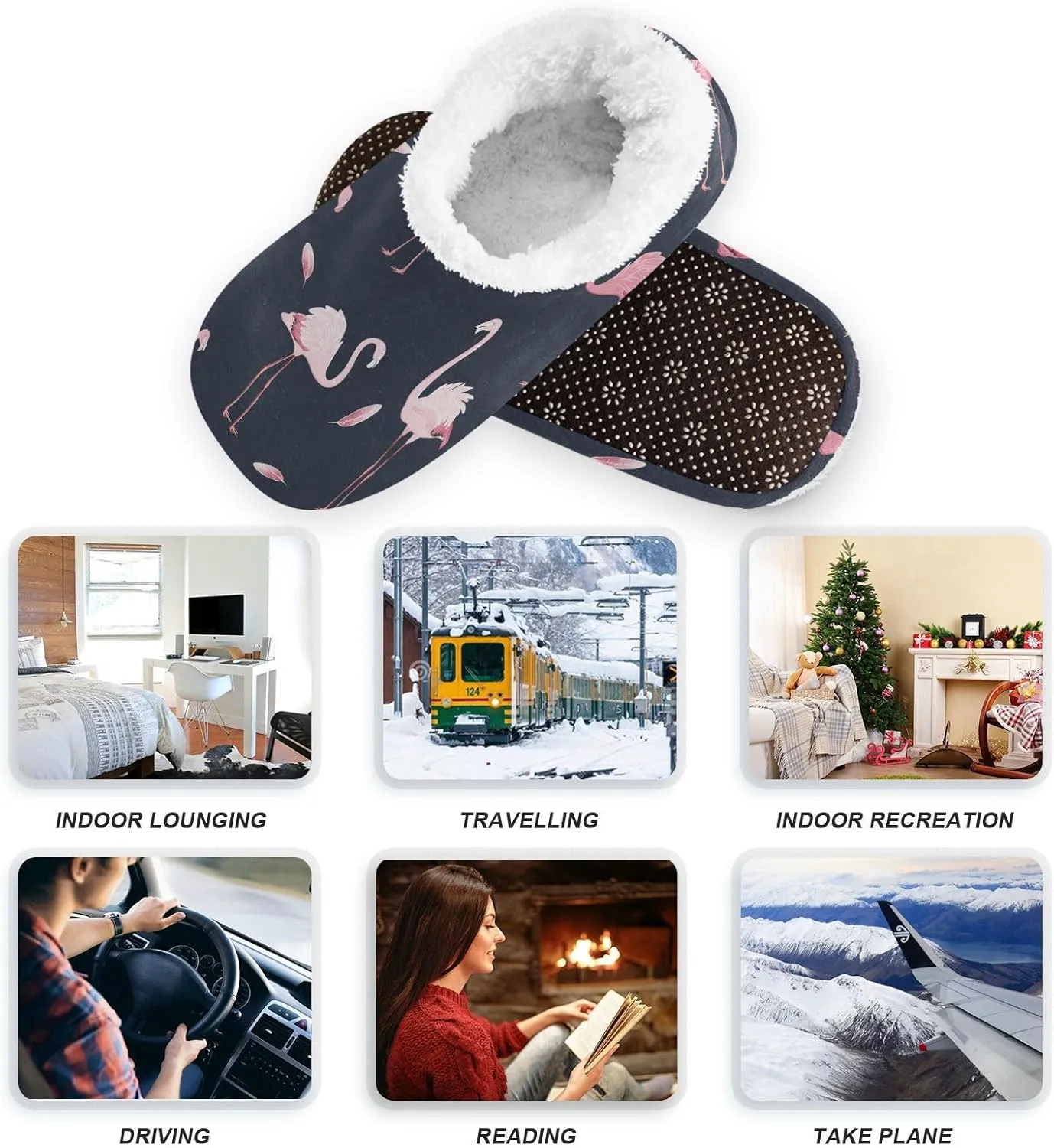 House Slippers Fuzzy Memory Foam Soft Slipper Socks for Woman Men