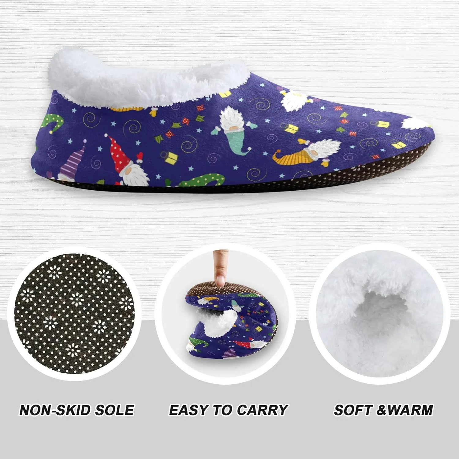 House Slippers Fuzzy Memory Foam Soft Slipper Socks for Woman Men