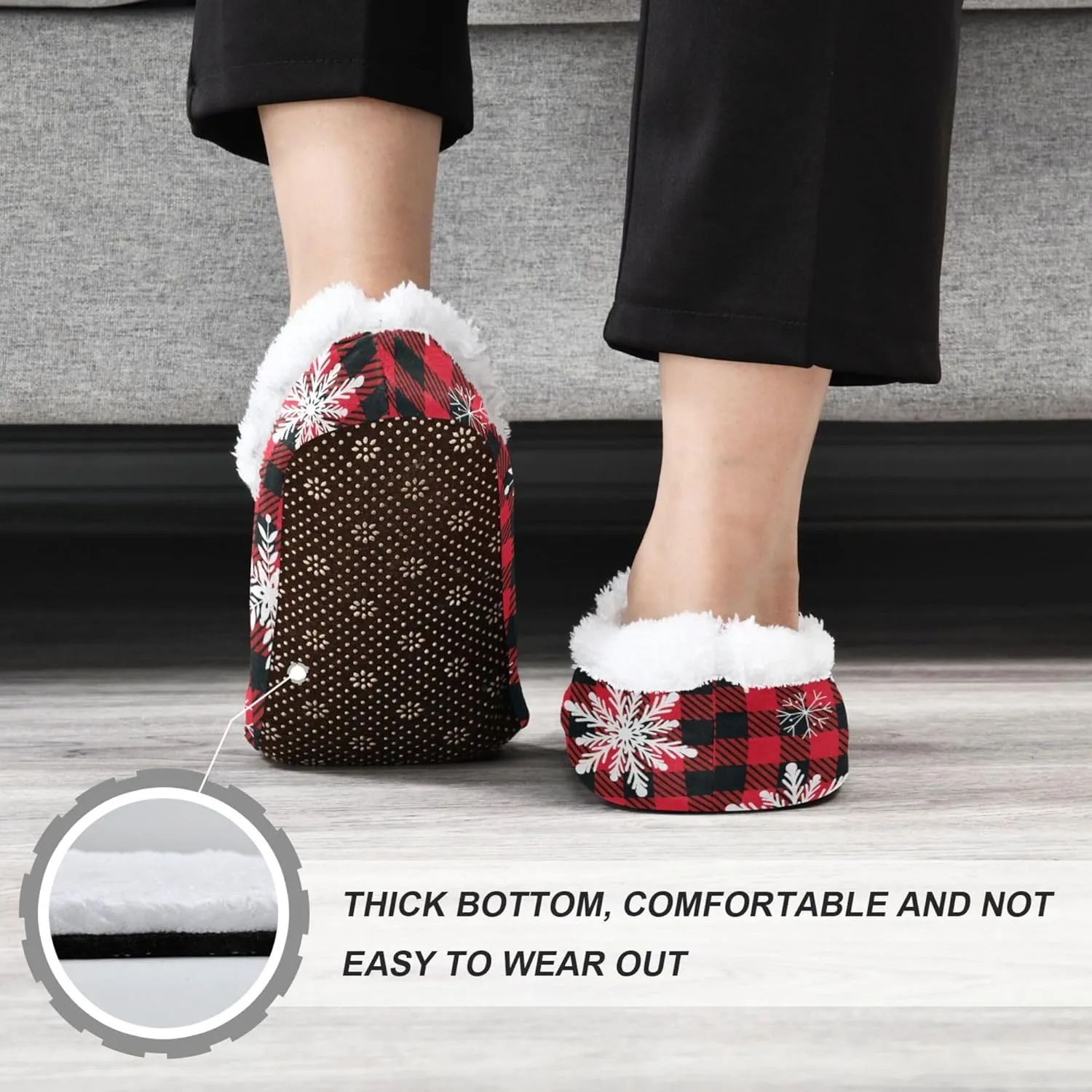 House Slippers Soft Fuzzy Memory Foam Slipper Socks for Men Woman