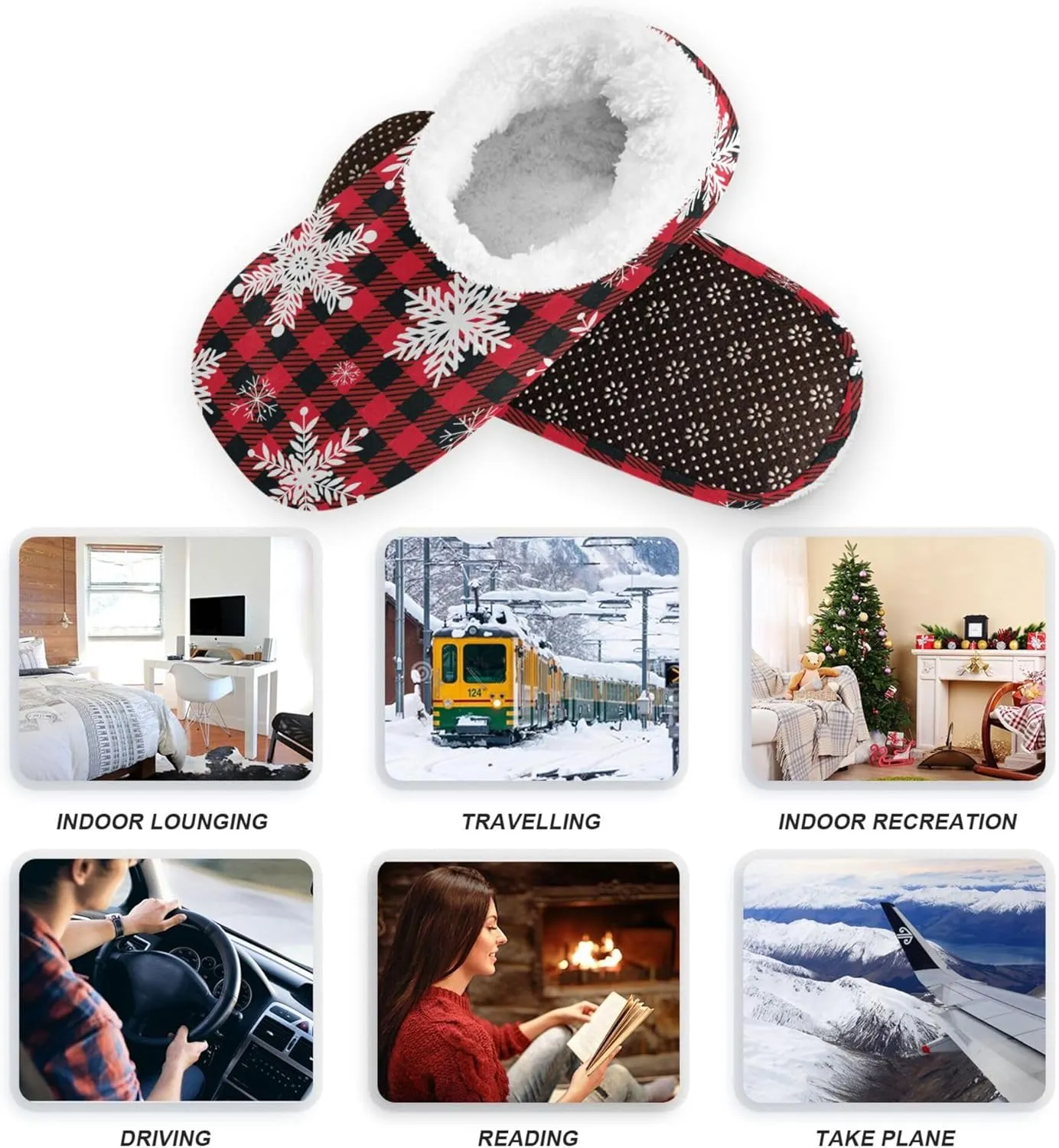 House Slippers Soft Fuzzy Memory Foam Slipper Socks for Men Woman