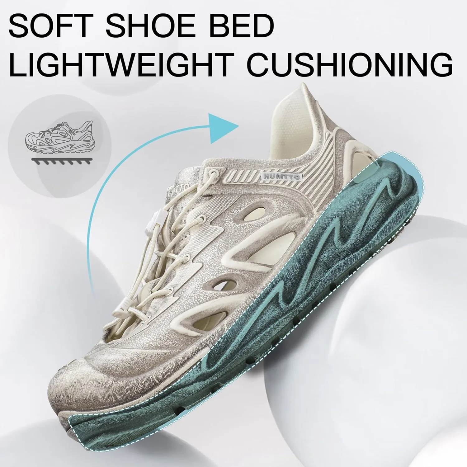 HUMTTO Men's Summer Sports Sandals Breathable Quick-Drying Soft Bottom Slippers Outdoor Wading Tracing Beach Shoes Water Activities Shoes
