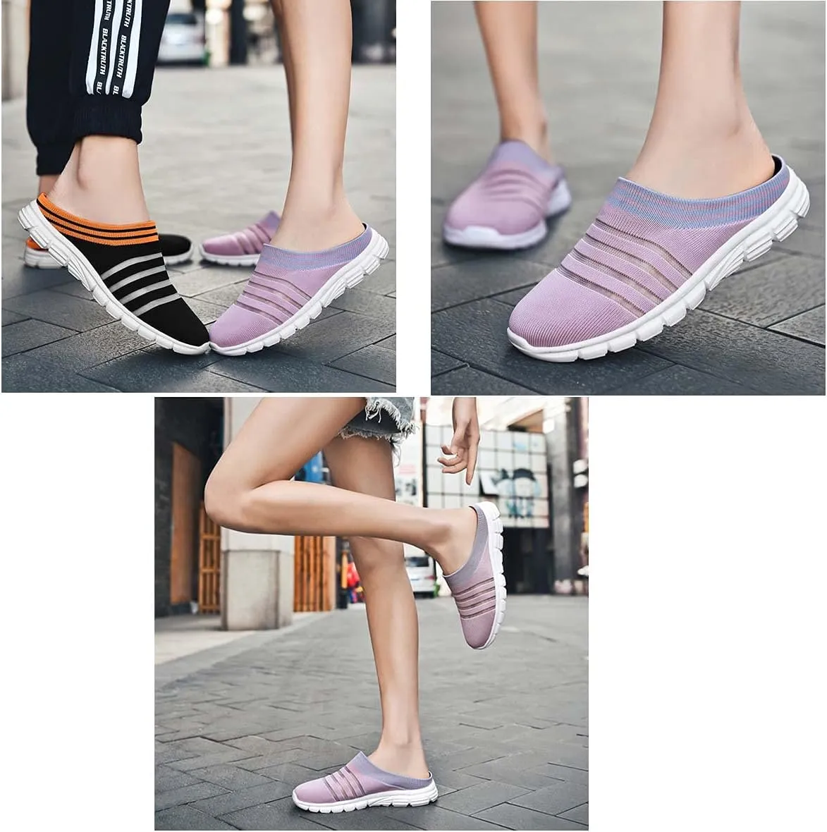 HYDLONGR Men's Women's Lightweight Breathable Knitted Mesh Upper Garden Sandals Quick-Drying Slippers Mules Clogs Shoes Indoor Outdoor