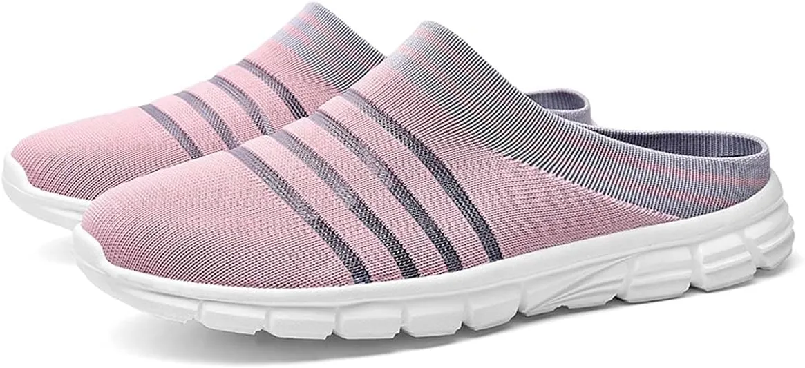 HYDLONGR Men's Women's Lightweight Breathable Knitted Mesh Upper Garden Sandals Quick-Drying Slippers Mules Clogs Shoes Indoor Outdoor